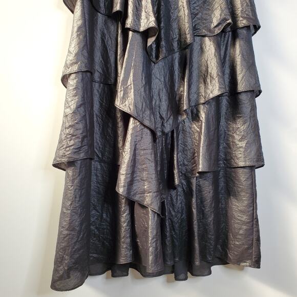 BCBGMAXAZRIA Black Cocktail ruffled Short Night Out Dress EUC - Picture 10 of 11